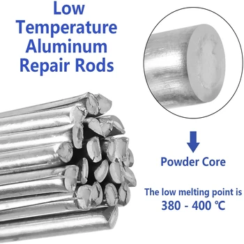  Нискотемпературна лесна стопилка алуминиеви заваръчни пръти заваръчни пръти сърцевина тел прът спойка за запояване алуминий няма нужда спойка прах