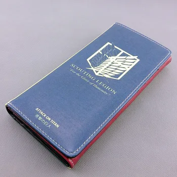 Дълъг стил PU портфейл с цветен печат на аниме Атака на титан крила на свободата