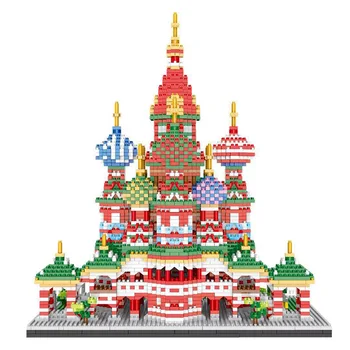9918 Катедралата Свети Василий Диамантен мини градивен блок Световно известна архитектура 3D модел деца колекция тухли играчки