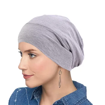 Европейски популярни модален памук широка периферия пуловер капачка за глава Шапки за защита на косата Химиотерапевтична капачка Нощна шапка Шапка за косопад