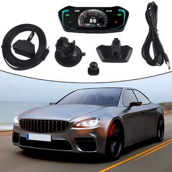 OBD2 + GPS HUD габарит кола цифров главата нагоре дисплей скоростомер турбо RPM аларма Temp черно-пластмаса-аксесоари за превозни средства