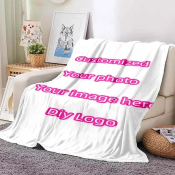 Персонализиране на логото на снимката Марка одеяло 3D печат DIY вашите снимки по поръчка мека удобна одеяло Начало украсяват диван одеяло