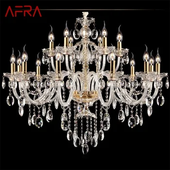 AFRA кристален полилей лампа европейски стил висящи LED свещ висулка светлина декоративни тела за дома хол
