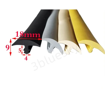  Гумена T лента за кабел Слънчево стъкло Метален дървен панел Edge Encloser Shield Sealing 18x9mm Черно сиво жълто бежово