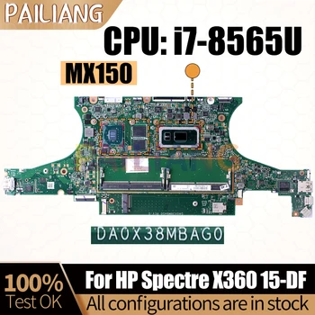 За HP Spectre X360 15-DF лаптоп за преносими компютри DA0X38MBAG0 i7-8565U N17S-G1-A1 MX150 L38128-601 дънна платка Пълен тестван