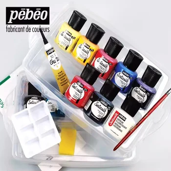 1pc Pebeo Setasilk Fabric Paint Водоустойчив за тъмен / светъл цвят DIY ръчно рисувана акрилна боя Текстилни дрехи Неизбледняване