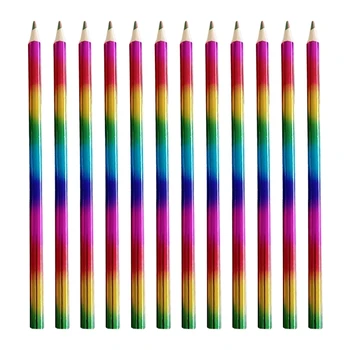 Дървени дъгови цветни моливи комплекти, многоцветни моливи за рисуване на възрастни деца