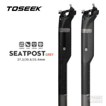 TOSEEK Seatpost Carbon Mtb Велосипед Offset 20mm Bike Post 27.2 / 30.8 / 31.6 За дължина 350 / 400mm