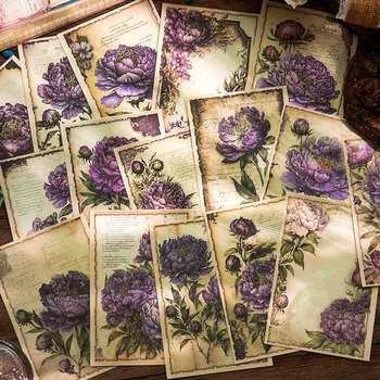 32Sheets Memo Pad Flower Parade Vintage Flower Handbook DIY Endless Love Material Decoration Priming Cut Tag Notebooks 90 * 160MM