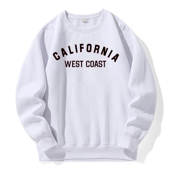 Калифорния Западното крайбрежие писмо печат мъже качулка руно топло удобни сива врана мода класически качулки хлабав спортен анцуг