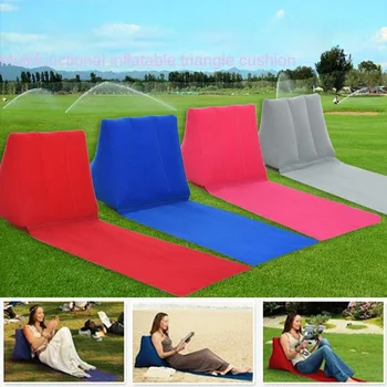 Надуваема триъгълна възглавница удебелена на открито пътуване плажна възглавница трева облегалка възглавница плажно одеяло за пикник