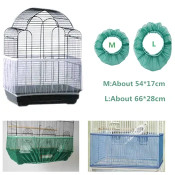 Лесно почистване Капаци за клетки за птици Безплатна доставка Окото Seed Catcher Guard Bird Cage Net Shell Пола Прахоустойчива мрежа Parrot Cage Cover