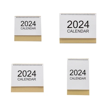 Голям месечен 2024 мини настолен календар дебела хартия и управлявани блокове календари H7EC