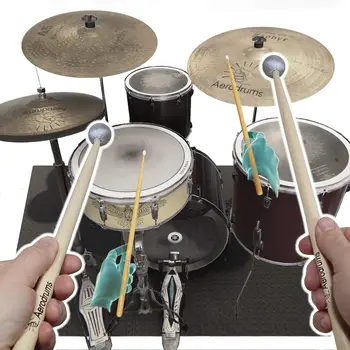 Portable Electronic Drum Set - Air Drum Sticks & Pedals - Практика барабан аксесоар по-тих от подложки - Full Midi Electric 