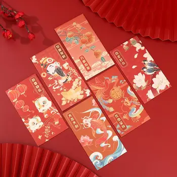 20pcs Дракон и феникс отпечатани пролетен фестивал червен плик китайски стил китайски традиционни благоприятни модели благослови джоб