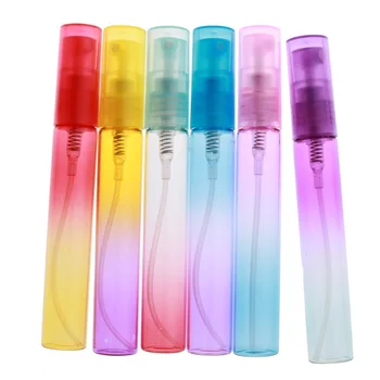 8ML парфюм спрей бутилка празен градиент цветен смесване преносими козметични опаковки за многократна употреба стъклена мъгла спрей бутилка 50pcs