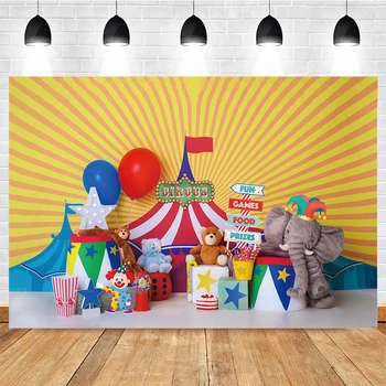 циркова фотография фон виенско колело неонови светлини фон декорация подпори детски рожден ден бебе душ за фото студио