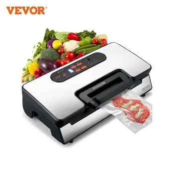VEVOR Вакуум уплътнител машина за съхранение на храни Saver 90Kpa за сухо влажно съхранение на храни Автоматично и ръчно запечатване на въздуха