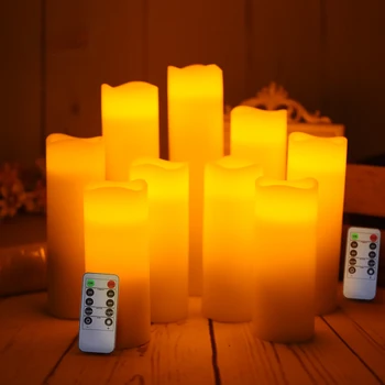 9PC Дистанционно управление LED електронни свещи романтична сватба рожден ден клуб декорация предложение творчески парафин фалшиви свещи