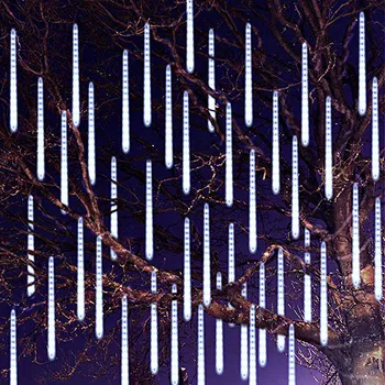 8 тръби Коледа LED метеор душ Венец Festoon празнични светлини на открито водоустойчива фея низ светлини Коледа улица декорация