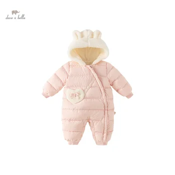 Dave Bella Winter White Duck Down One-Pieces Baby Girl Rompers Baby Boy Newborn Toddler Jumpsuit Clothes DB4237069