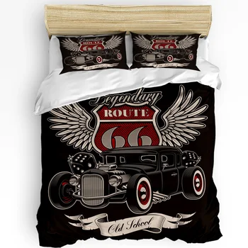 Car Wings Icon Retro Duvet Cover Bed Bedding Set For Double Home Textile Quilt Cover Калъфки за възглавници Спален комплект за спалня (без лист)
