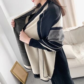 Brand Designer Шал за жени Зимни кашмирени шалове Луксозни дебели топли шалове Pashmina Bandana Шалове Lady Wraps Blanket 2020 Ново