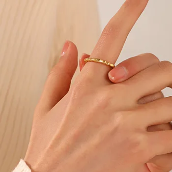 Златен цвят пръст пръстени покритие връзка верига геометрични усукани пръстен отворен регулируеми силует звезда перла тънък съвместен пръстен за жени