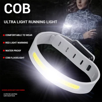 Night Running лента за ръка LED светлина Открит спорт Type-C Зареждане на предпазен колан Arm Leg Warning Wristband Колоездене Bike велосипед светлина