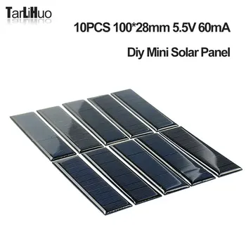 Diy слънчеви панели 5V 70mA 100 * 28mm монокристални силициеви мини слънчеви клетки поколение за зарядни устройства за батерии Лампа за трева Camp Lawn