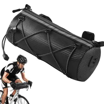 Bike кормило чанта водоустойчив удобен преден велосипед чанти велосипед кормило чанта отпред отразяващи ленти с презрамка за път