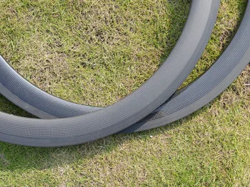 Ширина 20.5/23/25mm - Full Carbon Road Bike Clincher Wheel Rim 50mm Базалтов материал Спирачна повърхност + Спирачни накладки + Ленти за джанти