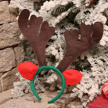 Коледа елени еленов рог коса обръч богат цвят ултралеки деца обличане лента за глава шапки косплей подпора