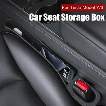 Кутия за съхранение на автомобили за Tesla Модел Y Model3 Кутия за съхранение на слотове за седалки Непропусклива анти-капка държач за телефонна карта Интериорни аксесоари за автомобили