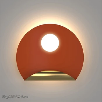  минималистичен LED лампа за стена Модерна творческа всекидневна фон кръгла стена Sconce дизайнер коридор спалня нощно легло стена светлина
