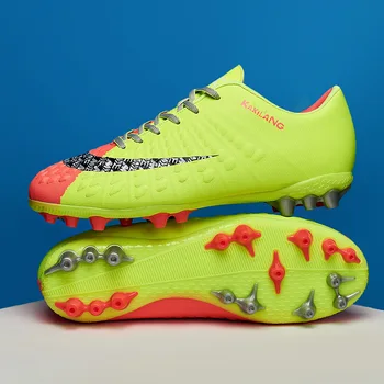 Размер 35-46 Неплъзгащи се AG / TF Детски футболни обувки Дантелени дишащи мъже Дамски футболни обувки Ниски футболни обувки Мъжки chuteiras