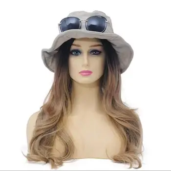 Женски маникин главата с раменете PVC човешка коса перука модел прозорец дисплей шапка аксесоари стрелба подпори
