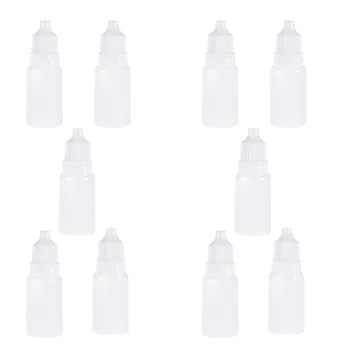 5Pcs 10ml изстискващи капкомер бутилки празни капки за очи капки бутилки за очи капкомер за очи за промиване на очите (бял)