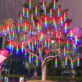 1/2/3/4 Комплект LED метеор дъжд светлини падащи дъжд фея низ светлини Коледа празник сняг падане висулка каскадно осветление