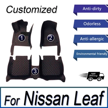 Стелки за кола за Nissan Leaf ZE1 2018 ~ 2022 Луксозна кожена подложка Трайни килими Интериорни части Килими Комплект аксесоари за кола 2019