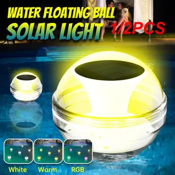 1/2PCS плаващи светлини слънчеви лампи водоустойчива плаваща водна топка лампа за плувен басейн парти двор езерце градина декор нощ