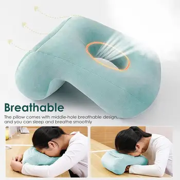 Velvet Rebound Pressure Pillow Nap Sleeping Pillow Cushion Office Pillow Възглавница Memory Foam Arched Arm Pillow Prevent Hand Numb