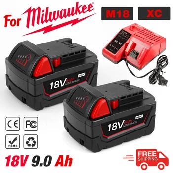 18V 9.0Ah литиева батерия за Milwaukee M18 XC 48-11-1860 48-11-1850 48-11-1840 48-11-1820 Акумулаторни батерии