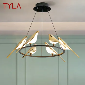 TYLA Nordic висулка лампа модерен реколта кръг LED птица светлина творчески дизайн декорация за хол трапезария спалня
