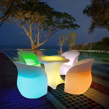 Делукс парти декорация LED светеща слива цвят маса стол открит балкон дейности ежедневни мебели KTV бар консумативи