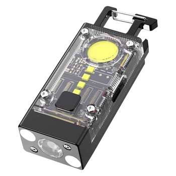 LED COB ключодържател светлина слънчева тип-C USB акумулаторна преносима водоустойчива фенерче за аварийно прекъсване на захранването