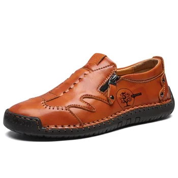 Марка плоски мъжки ежедневни обувки ръчно изработени меки кожени мокасини гореща продажба мъжки обувки за шофиране маратонки мокасини голям размер външни обувки