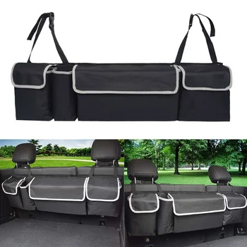 Автомобилна задна седалка висяща чанта за съхранение Черно водоустойчиво съхранение с висок капацитет джобна форма седалка облегалка организатори багажника