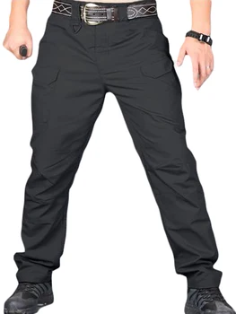 Winkinlin Мъжки тънки товарни панталони с множество джобове и стилно затваряне с цип - удобни и модерни ежедневни