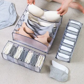 Органайзер за бельо Чорапи Кутии за съхранение Чекмеджета за домашно пране Сгъваеми Разделени организатори за съхранение Разделителни кутии